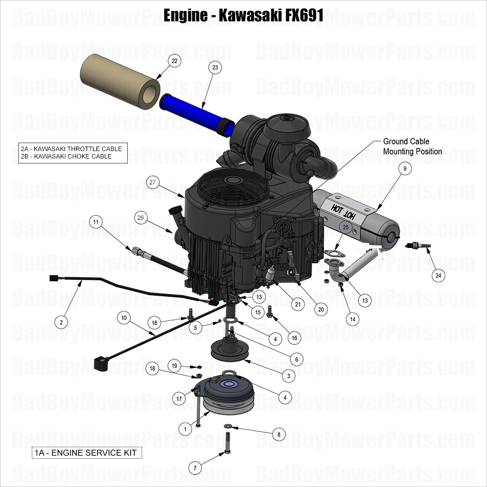 3890 - Bad Boy Mower Parts Lookup > 2025 > Revolt (36\" Deck) > Engine - Kawasaki FX691